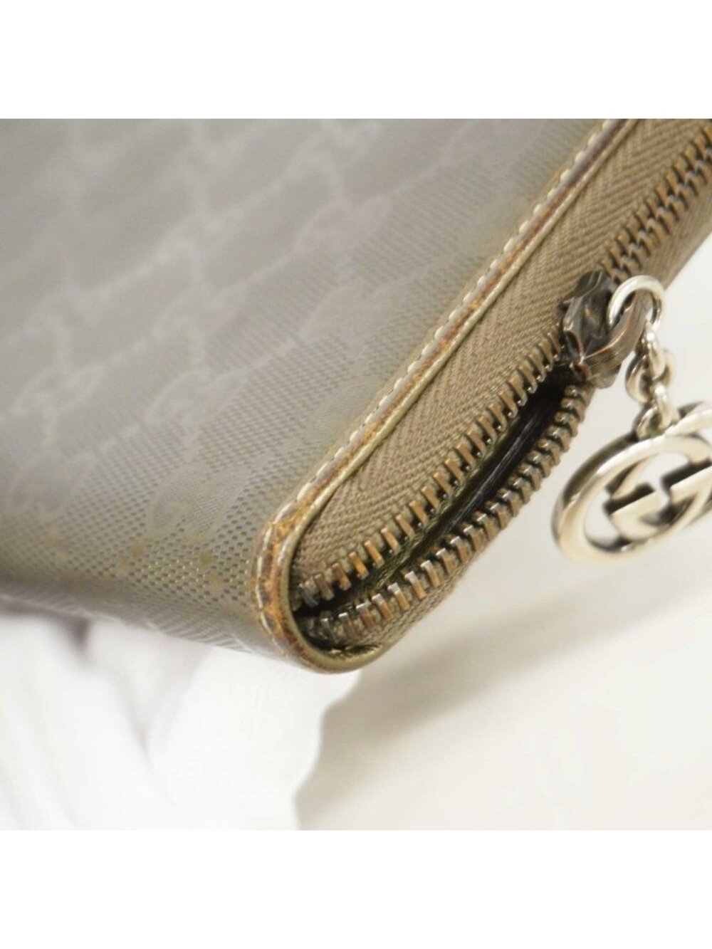 Gucci Wallet GG Supreme Khaki Green Silver - Picture 5 of 8
